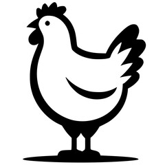 Silhouette of a hen