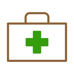 Obraz premium Medical Case Outline Vector Icon Illustration