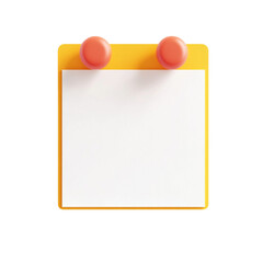 Blank yellow calendar with orange knobs simple design