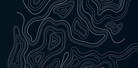 Seamless Geographic Mapping with Elevation Contours and Artistic Abstract Line Patterns for Modern Map Design

