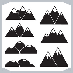 Hand Drawn Mountain Silhouettes Stunning Sketch and Vector Set
