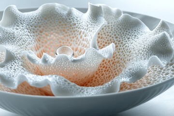 Abstract ceramic flower bowl