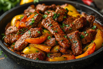 Award winning Photography of Beef and Bell Pepper Stir-fry.