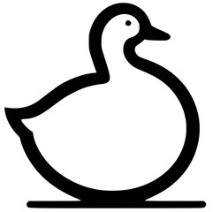 Silhouette of a beautiful fat duck