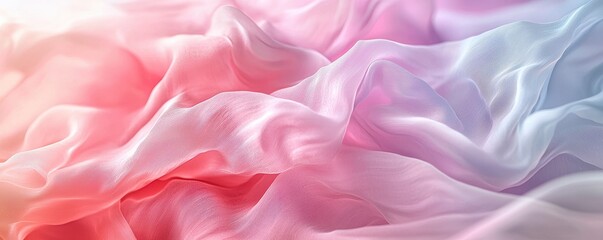 Fototapeta premium An abstract canvas unfolds, a symphony of pastel hues intertwining in gentle waves Colors blend seamlessly, creating a mesmerizing dance of light and shadow The composition evokes a sense of serenity