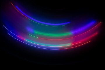 flashes of colored lights in the dark