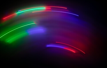 flashes of colored lights in the dark