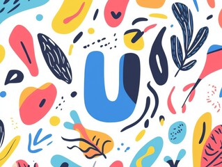 Naklejka premium Vibrant design pattern with colorful abstract shapes