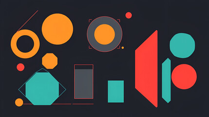 Y2K Trendy Geometry Futuristic shapes. Naive Design elements, Simple bento design. Label pack. Brutalism style. Web frame set, blocks, grid concept. layout. Ui template. Web comics grids, connection