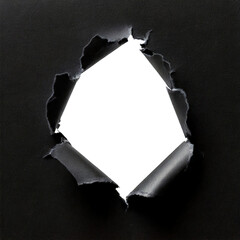 transparent black paper tear hole element