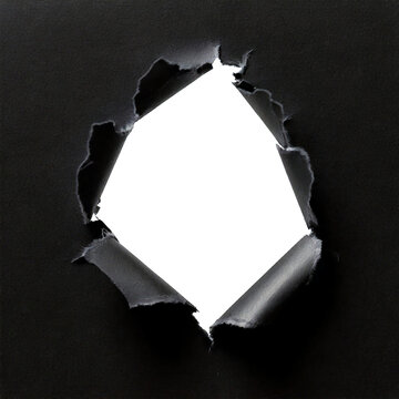 transparent black paper tear hole element