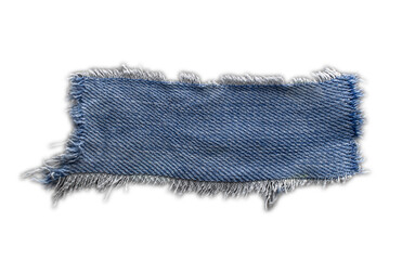  jeans. a frayed and torn piece of denim rag