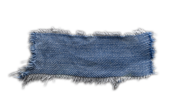  jeans. a frayed and torn piece of denim rag