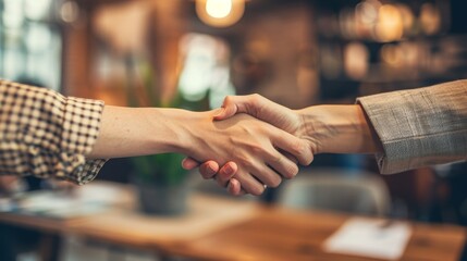 Ceremony for contract signing featuring a memorable handshake between parties involved