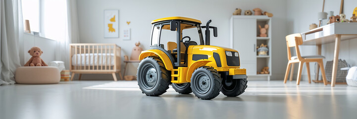 toy tractor in children's room