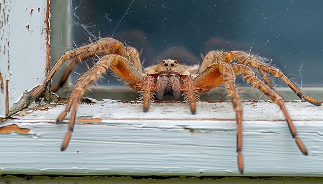 Cleverly positioned fake spider for an unexpected jump scare surprise experience