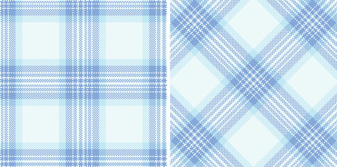 Muted Pale Grey Seamless Madras Plaid with Rich Carolina Blue accents Textile Design
