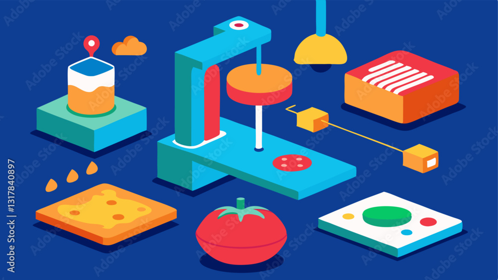 Poster these descriptions can be used to visualize vector illustrations of the innovative use of 3d printin