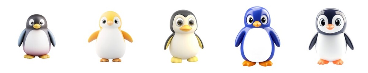 Obraz premium Playful Cute Penguin Animal Toy Collection