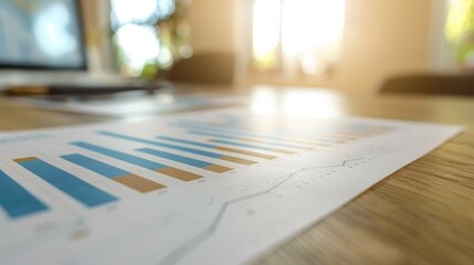 Comprehensive financial report featuring graphs and statistics displayed on a meeting table