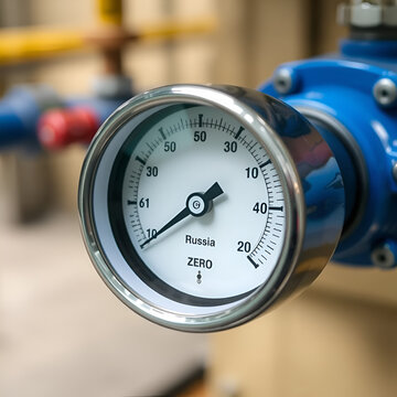 Pressure gauge. Pressure gauge in pipes. Gas from Russia. The monometer indicates a lack of pressure. Stop gas supplies from Russia. Zero. Gas sanctions. Gasification equipment. Energy sources