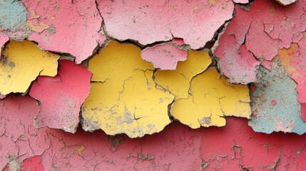 Obraz premium Cracked, peeling paint on a weathered surface