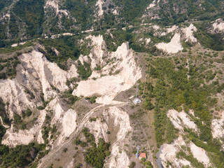 Aerial view of historical town of Melnik, Bulgaria