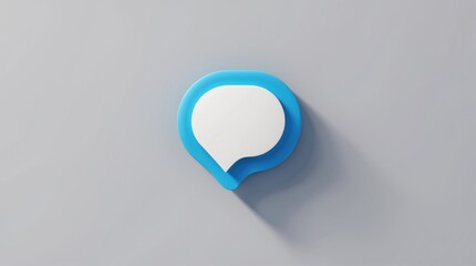 Abstract 3D Chat Bubble Design with Blue and White Colors for Modern Communication Concepts
