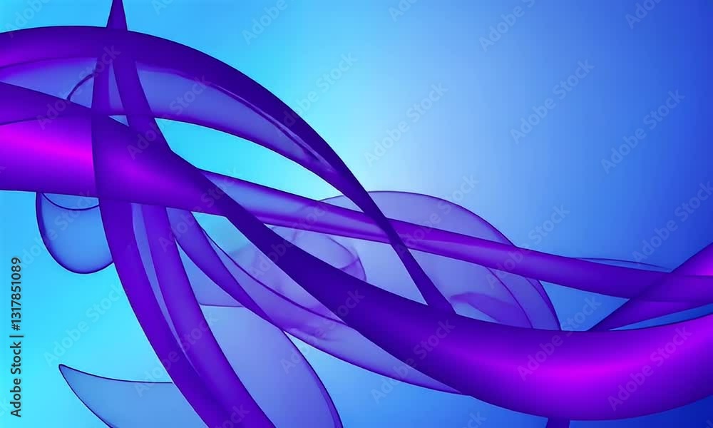 Poster abstract purple curves flowing on light blue gradient background digital artwork and modern design e