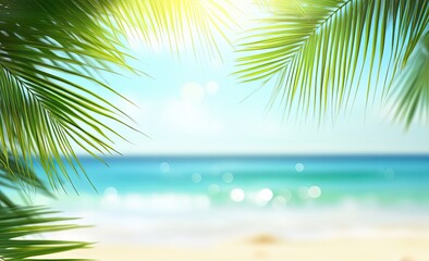 Gently blurred background, bathed in a soft, soothing blue, evokes the tranquil beauty of a tropical summer day