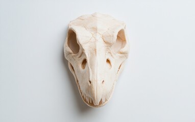 Naklejka premium Detailed Beige Animal Skull on White Background