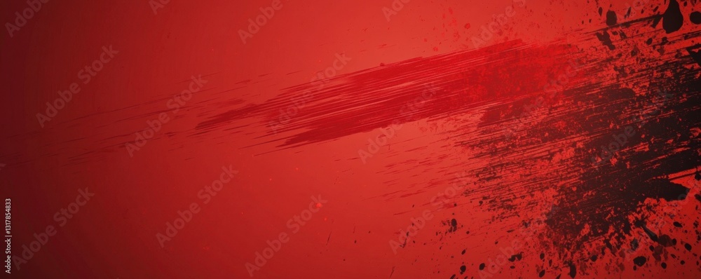 Poster red and black paint strokes creating dynamic abstract background