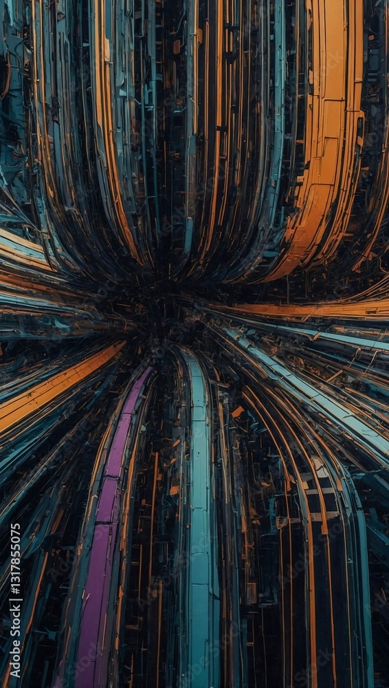 Aufkleber abstract offset quads generative art design.