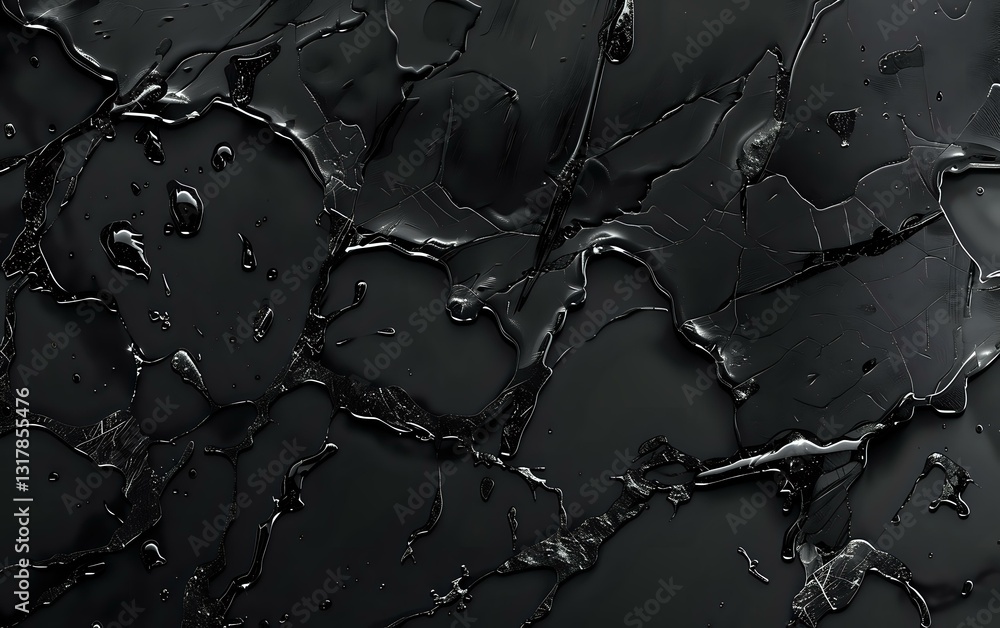 Poster dark textured abstract background with black paint strokes and glossy surface creating dramatic shad