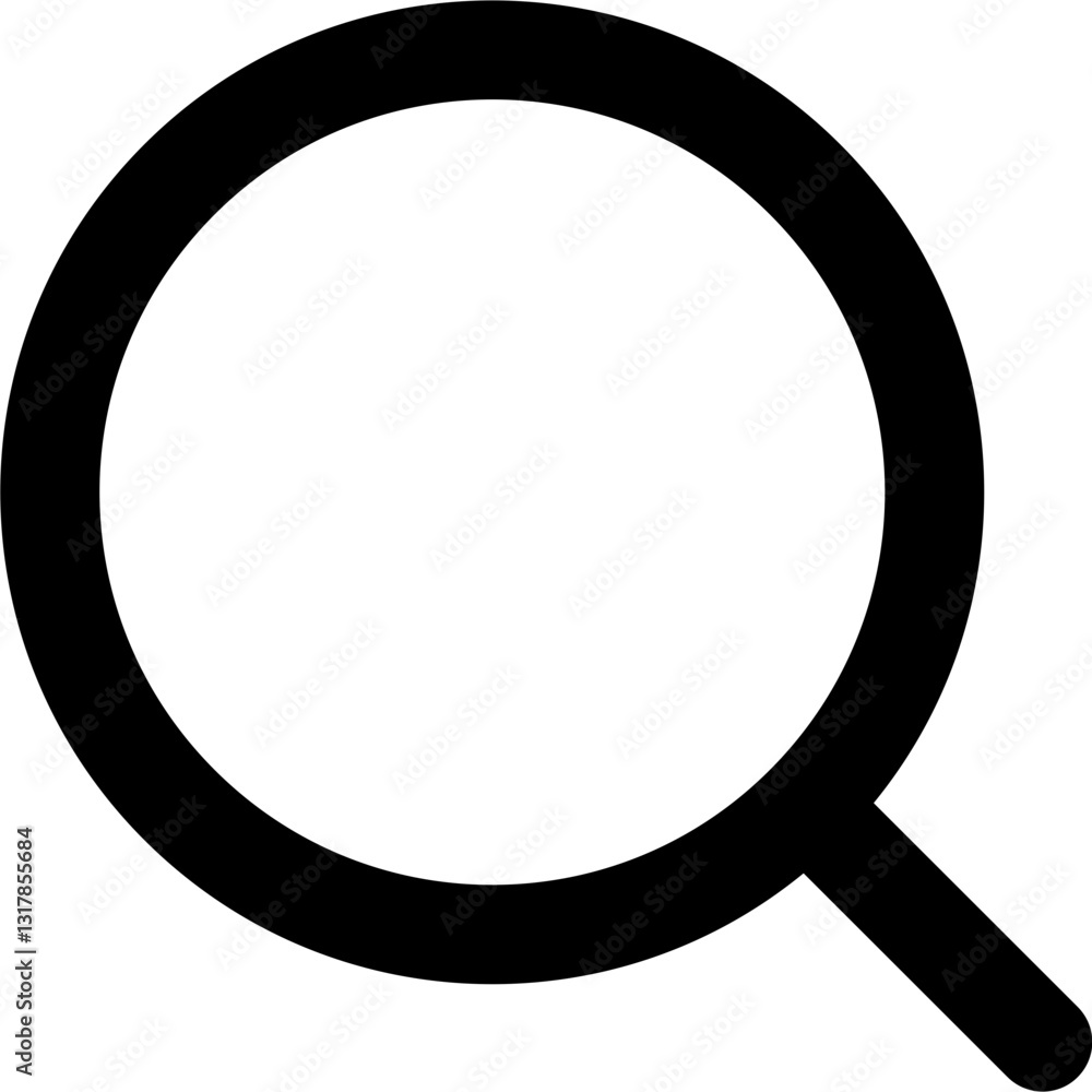 Poster the quest for knowledge begins with a simple search a bold black magnifying glass icon on a white ba