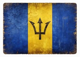 Barbados Flag Grunge TiltShift Miniature