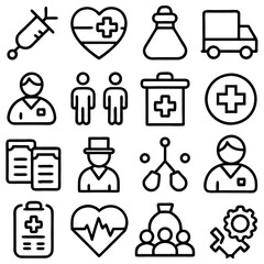 medical icons set