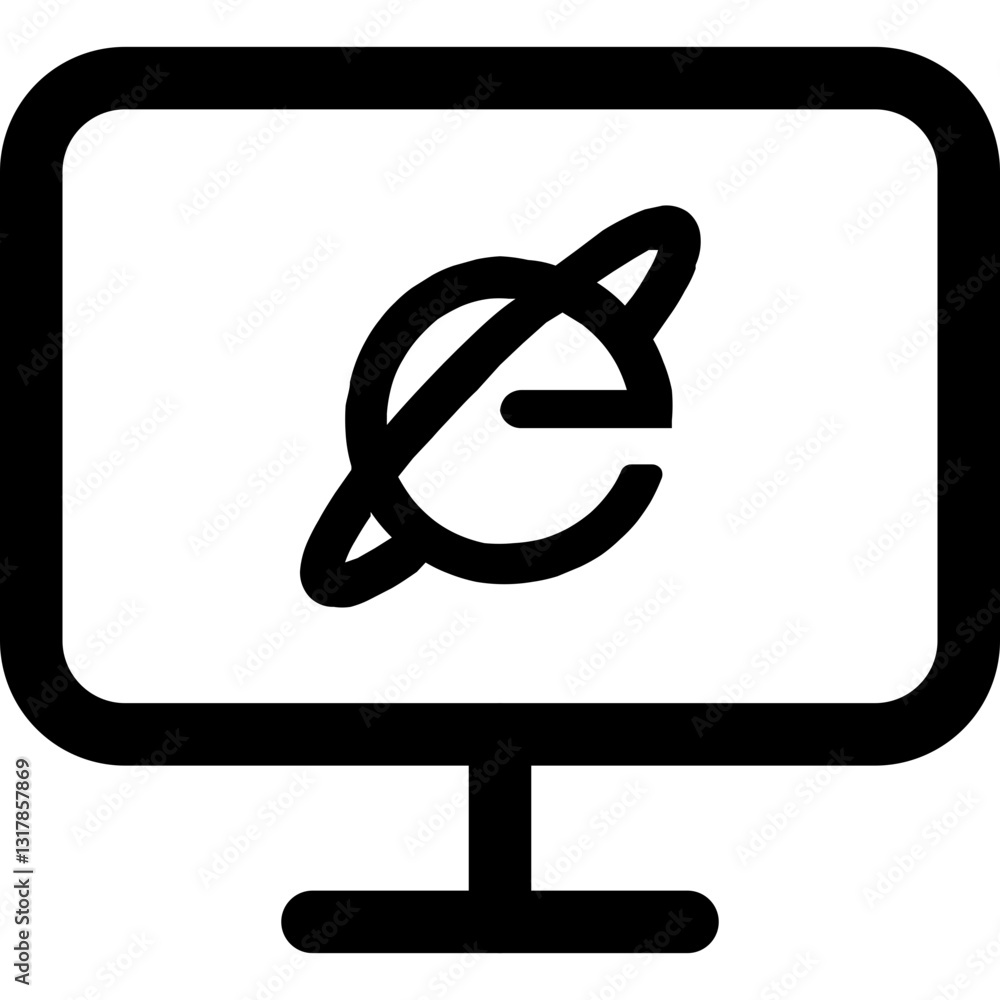 Poster exploring the digital world a journey of connection and discovery shown on a simple computer screen 