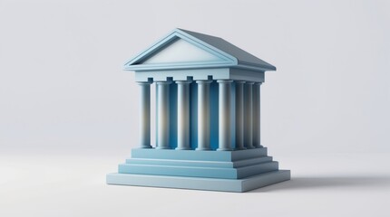 Obraz premium Classical Architecture Design with Pillars and Pediment, 3D Rendered Structure for Legal, Finan