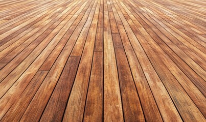 Empty wooden deck background with converging lines
