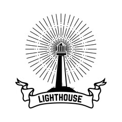 lighthouses labels and icons. Lighthouse label,logo or badge template. Vector illustration.