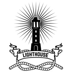 lighthouses labels and icons. Lighthouse label,logo or badge template. Vector illustration.