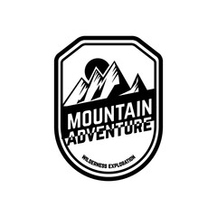 vintage style mountains expedition labels and badges and design elements. Vector logo,badge or label design template.