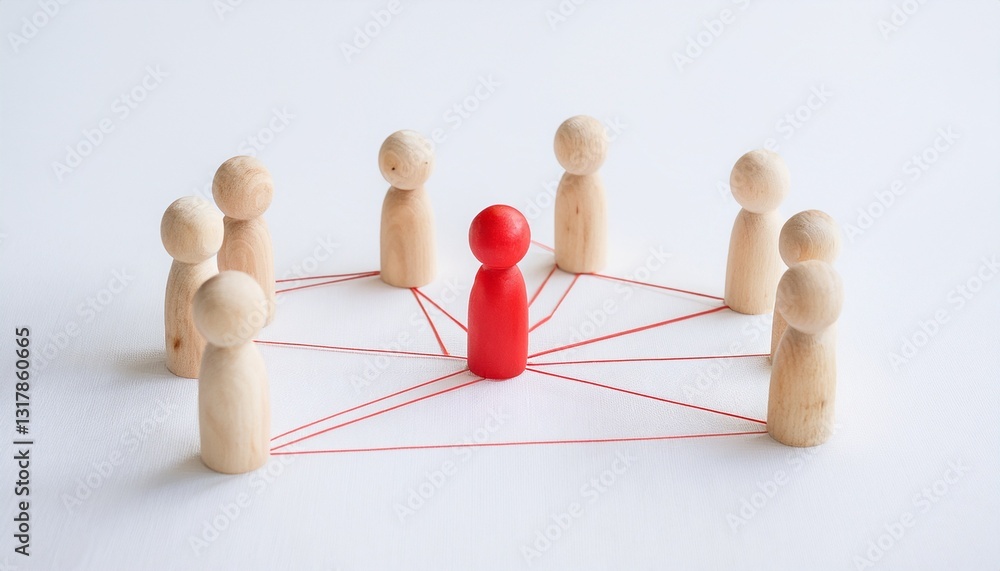 Poster a conceptual image depicting a network with people representing different roles and interconnectedne