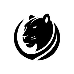 panther logo black and white