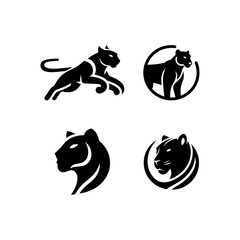panther logo black and white