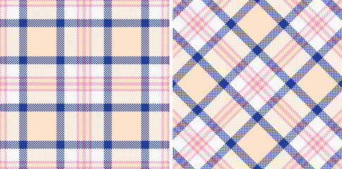 Modern Vivid Powder Pink Seamless Madras Plaid Textile Design