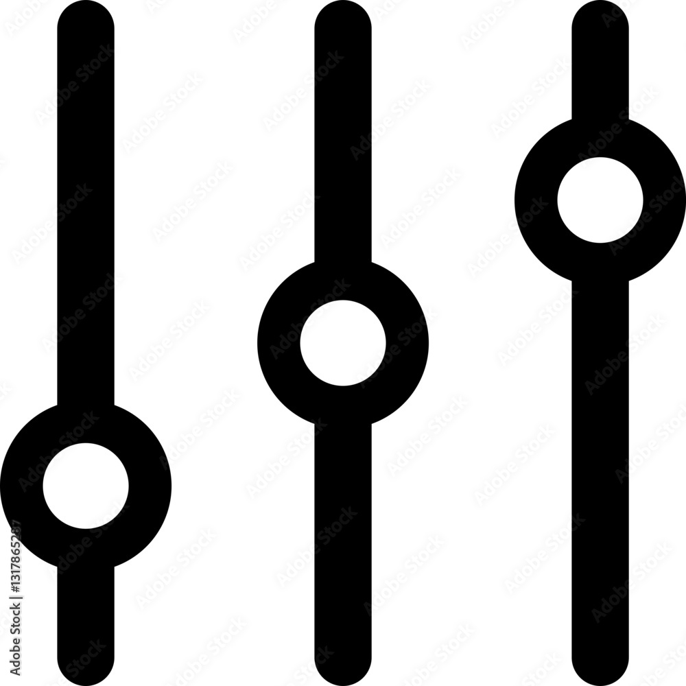 Poster fine-tuning the perfect balance three sleek, bold sliders adjusting settings with precise control an