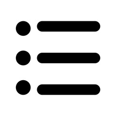 Serene Simplicity A Minimalist Icon Representing A Menu Options List With Bold Black Lines And Solid Circular Bullets On A Clean White Background