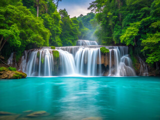 waterfall in the forest. waterfall, water, nature, river, landscape, forest, stream, rock, fall, cascade, falls, park, green, stone, flowing, spring, tree, creek, mountain, flow, travel, beautiful, au